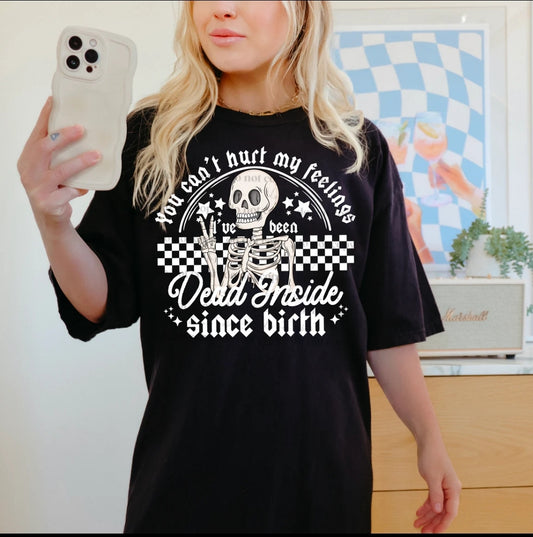Skelton Shirt dead inside skull alternative oversized tshirt women's unisex