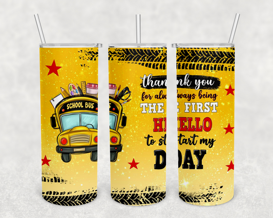 Bus driver hello 20 oz tumbler (finished product)